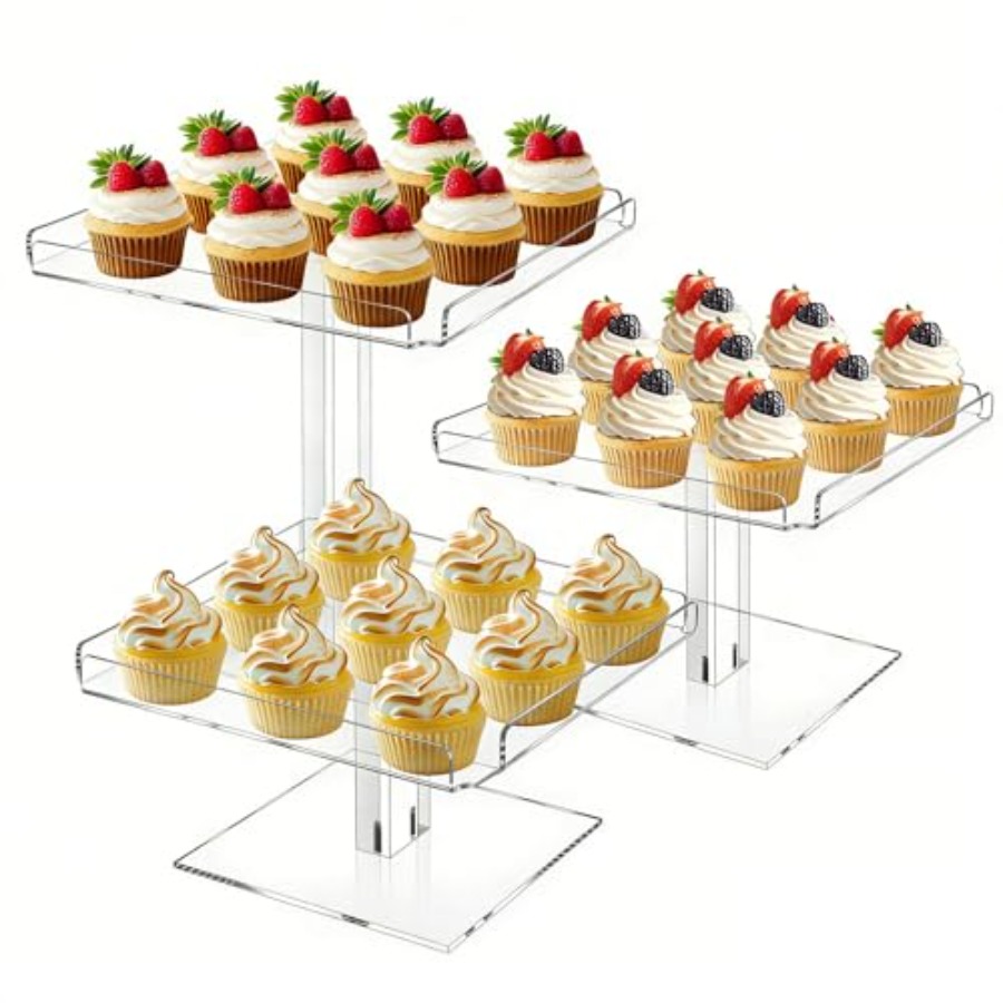 3 Tiered Serving Tray Set for  - Display Risers Set recension och pris