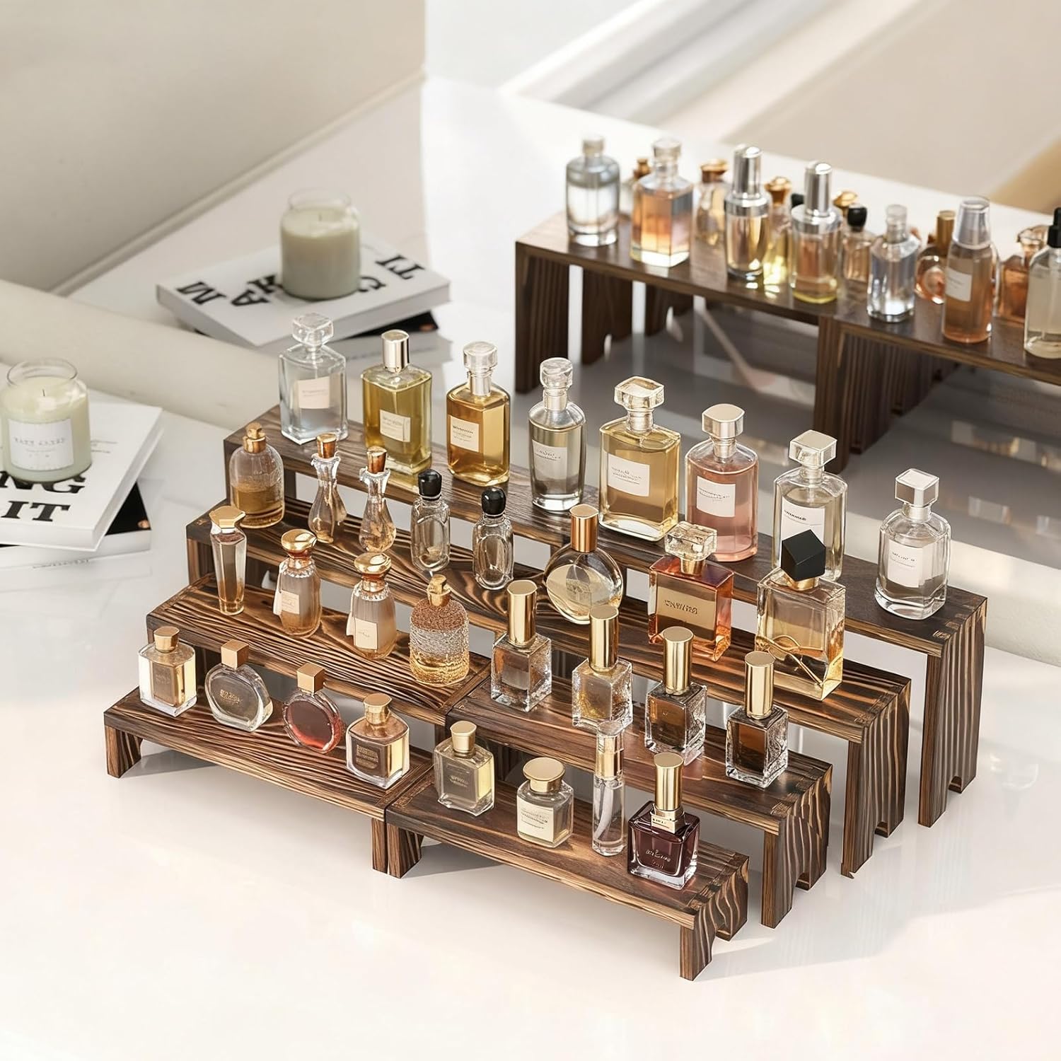2 Tier Wooden Cupcake Stand Se - Display Risers Set recension och pris