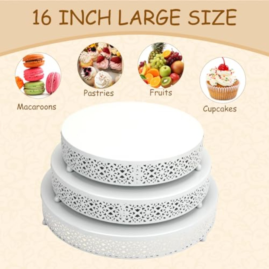 3 Pcs Cake Stands Set 16'' 14' - Display Risers Set recension och pris