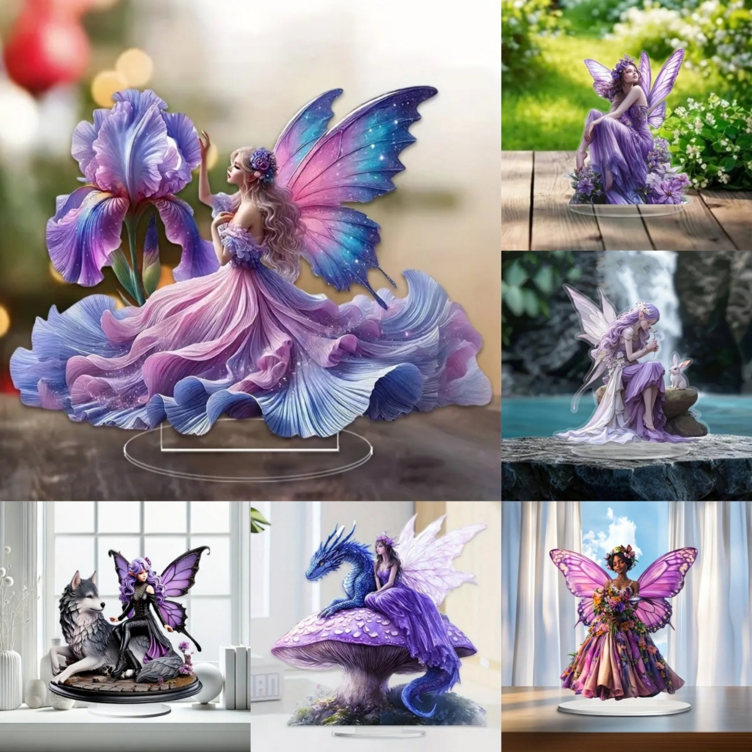 Fairy Statue,2D Flat Acrylic P - Display Case Acrylic recension och pris