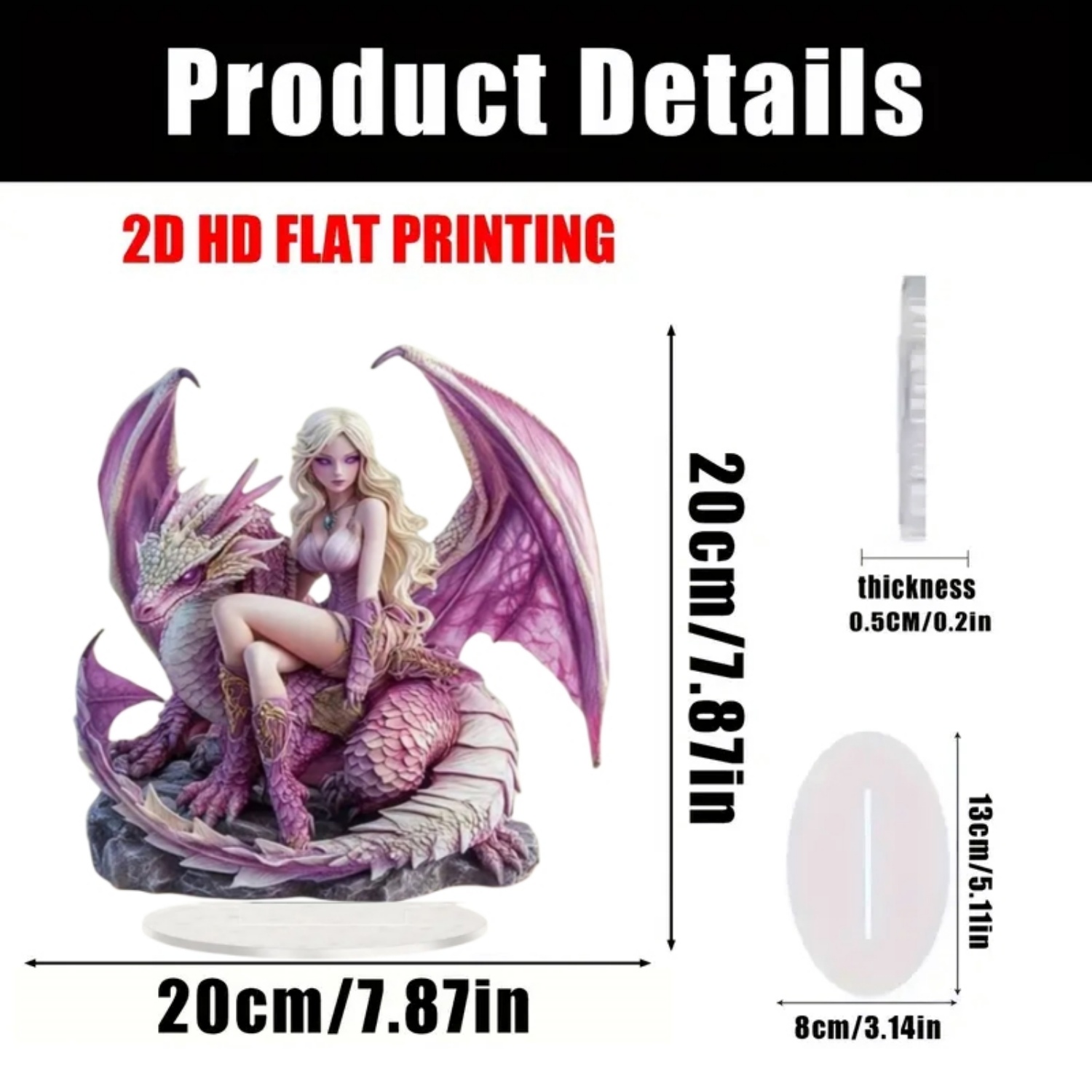 Fairy Statue,2D Flat Acrylic P - Display Case Acrylic recension och pris