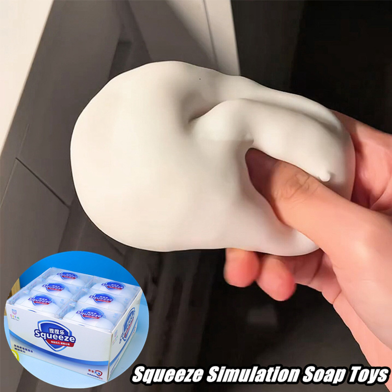 Soft Fake White Soap Squishy S - Fidget Cube Original recension och pris