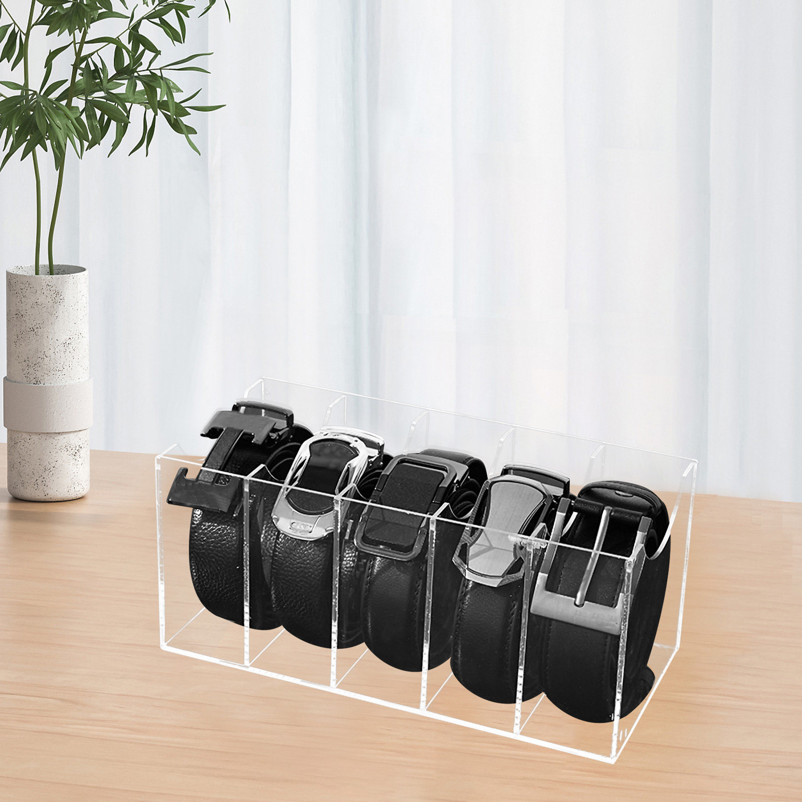 5-Compartment Acrylic Belt Org - Display Case Acrylic recension och pris