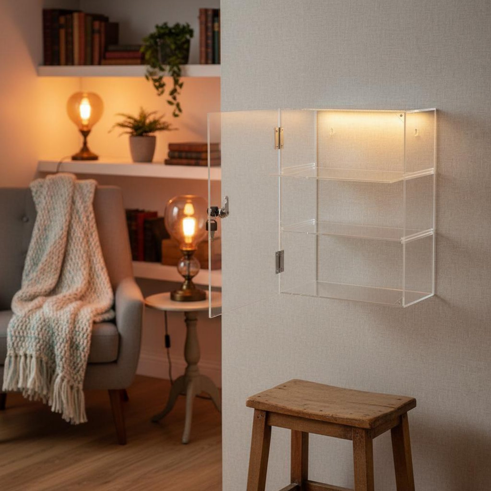 Locking Acrylic Display Case L - Display Case Acrylic recension och pris