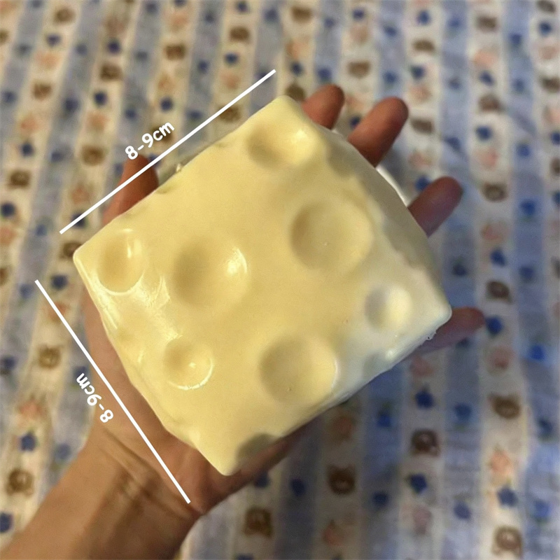 ◔Jumbo Cheese Cube Stress Ball - Fidget Cube Original recension och pris